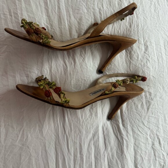 ULTRA RARE Archival Manolo Blahnik Ribbon Rosette Mules - SS 1996- Size 37.5 - Picture 2 of 7